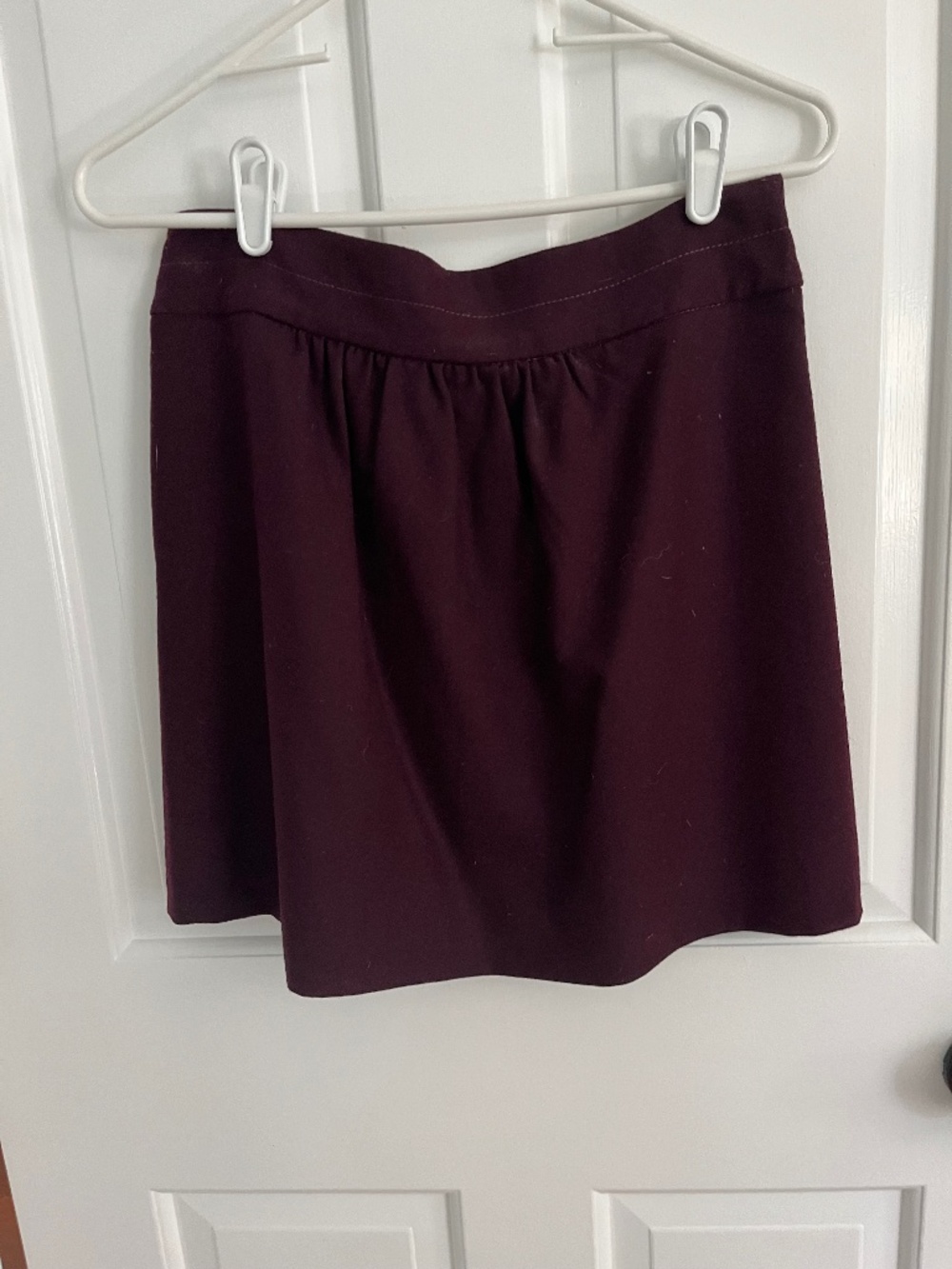 Burgundy wool mini skirt